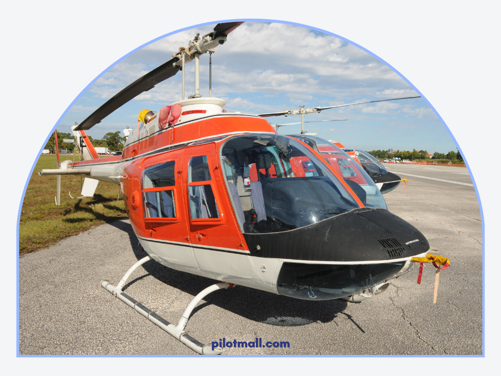 A Red and White Helicopter on a Tarmac - Pilot Mall