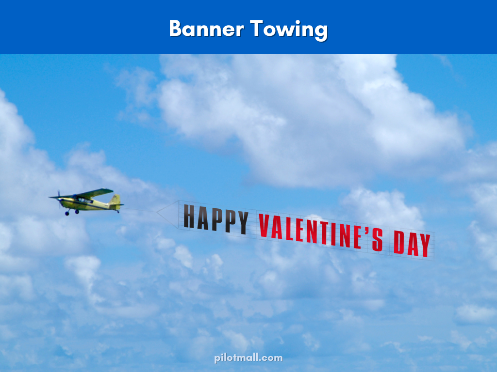 A Small Aircraft Towing a Valentines Day Banner
