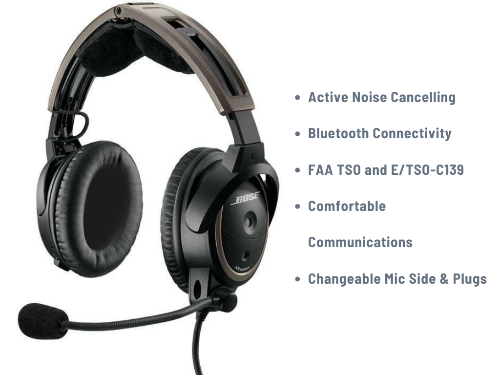 Características de los auriculares Bose A20 - Pilot Mall
