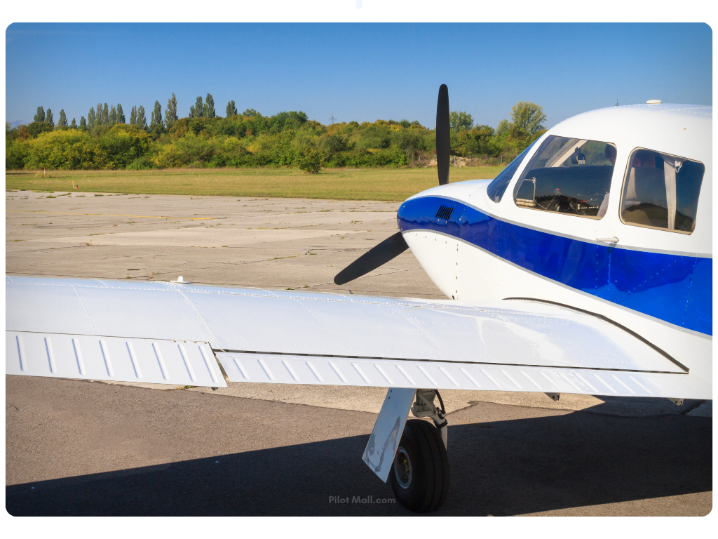 Close up of a Piper Aircraft - Low Wing Configuration