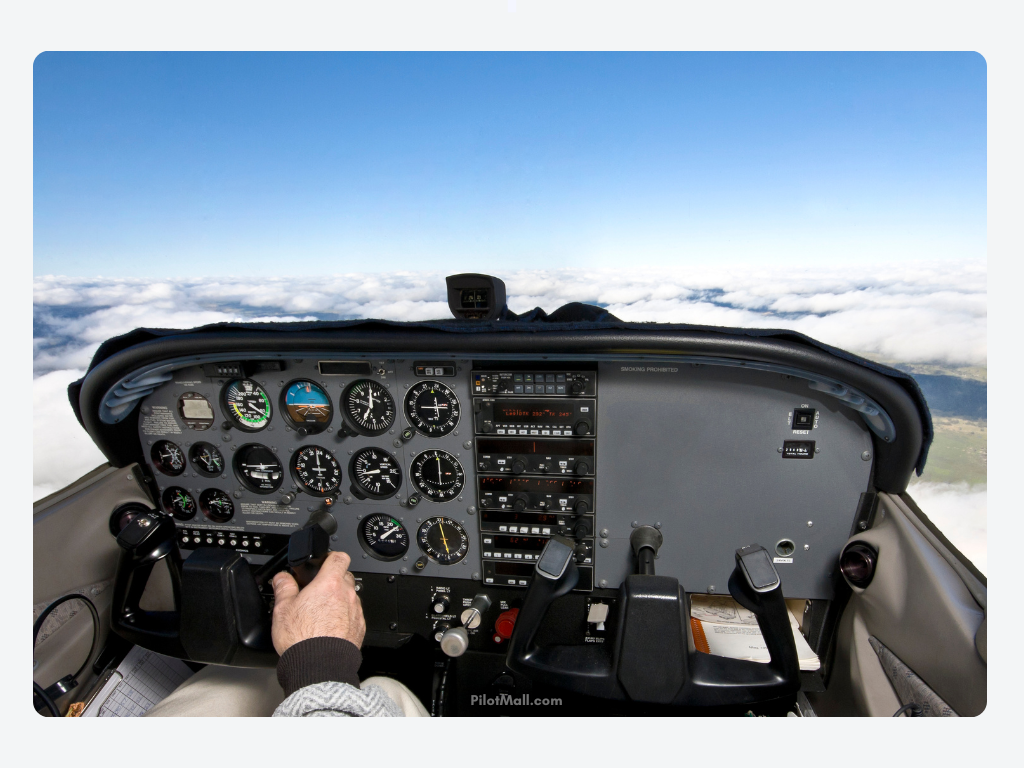 Pilot in Level Flight with a Cockpit View of the Clouds - Pilot Mall