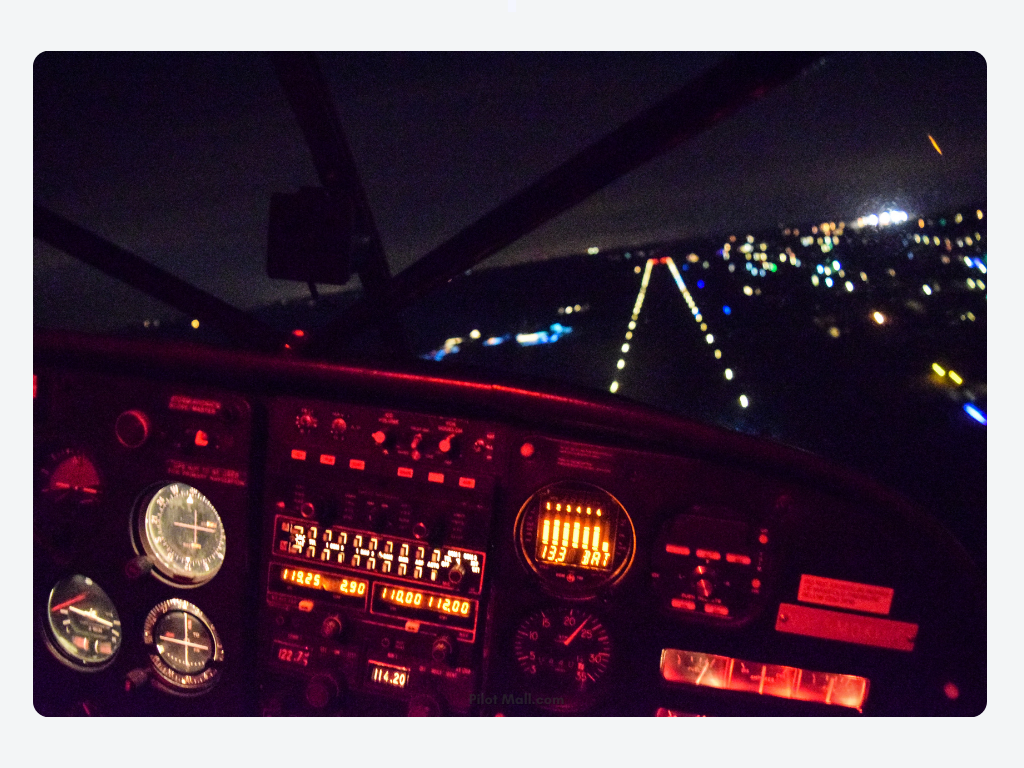 Cockpit and Instruments During a Night Flight - Pilot Mall