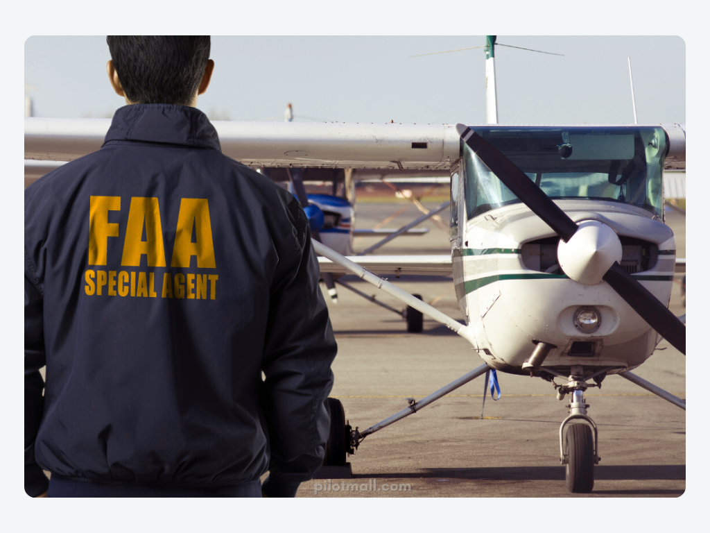 FAA Special Agent approaching a plane - Pilot Mall