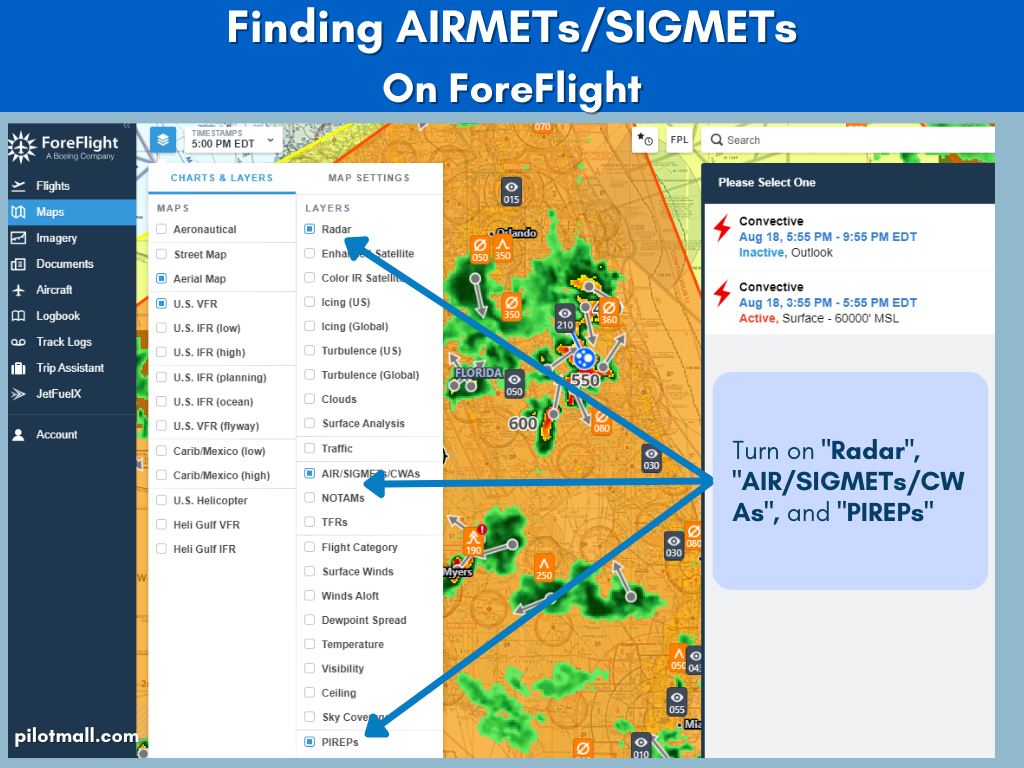 Finding AIRMET SIGMETs on ForeFlight - Pilot Mall