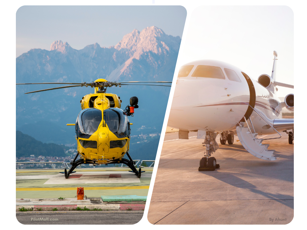 Helicóptero y avión