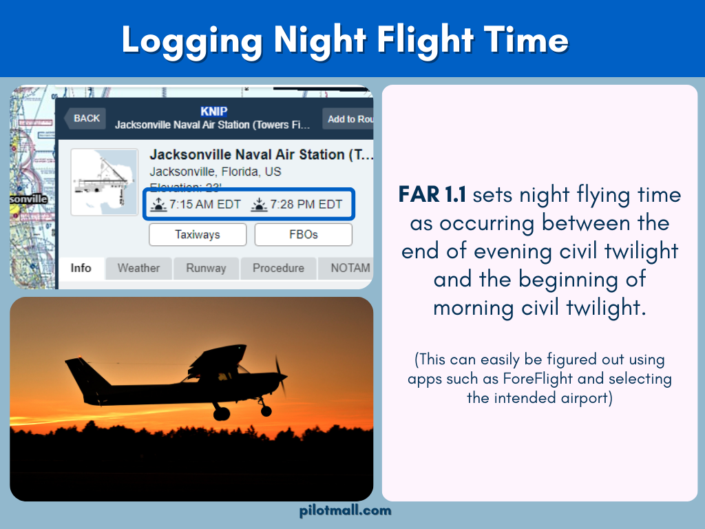 Logging Night Flight Time - Pilot Mall