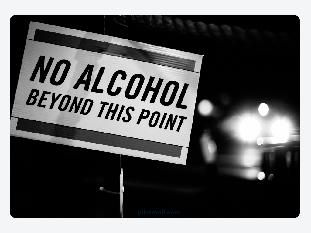 No alcohol beyond this point sign - Pilot Mall