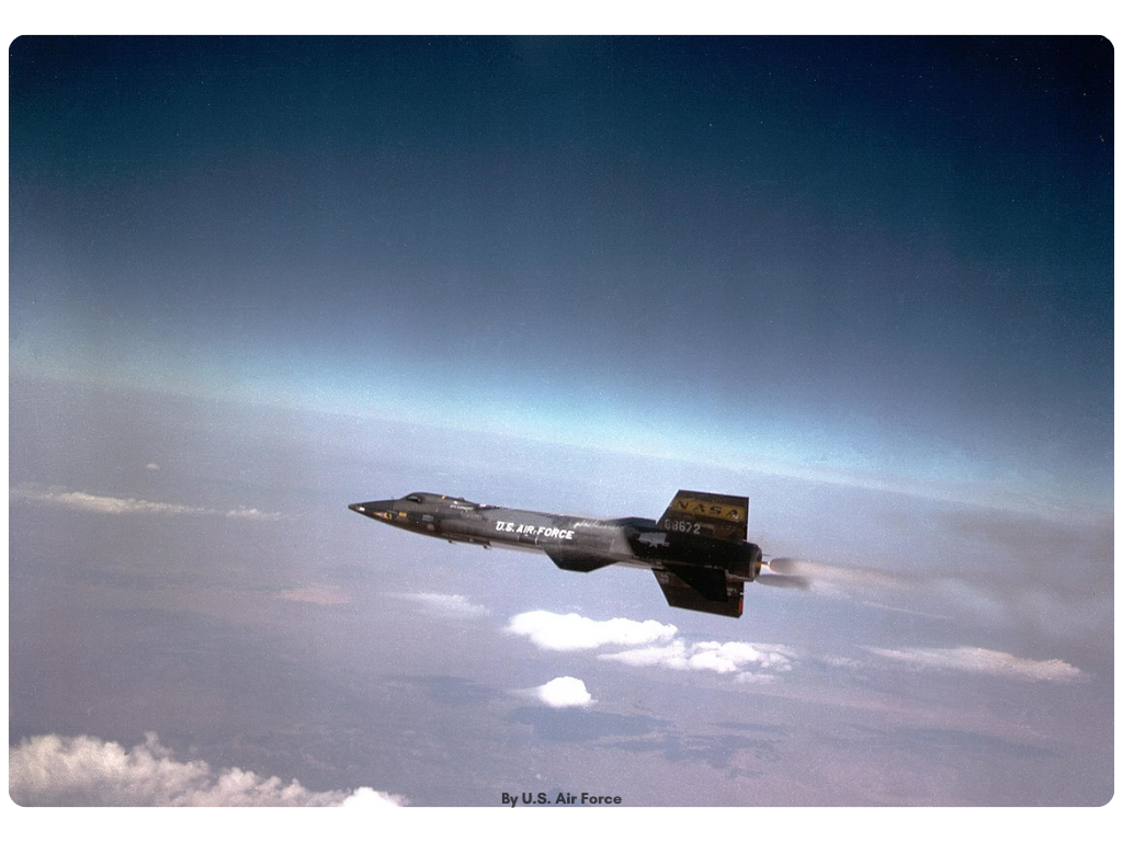 North American X-15 military aircraft pulling away