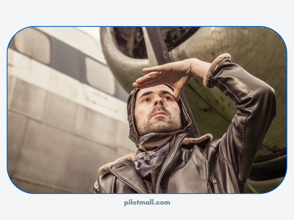 Pilot Wearing Bomber Jacket - Pilot Mall