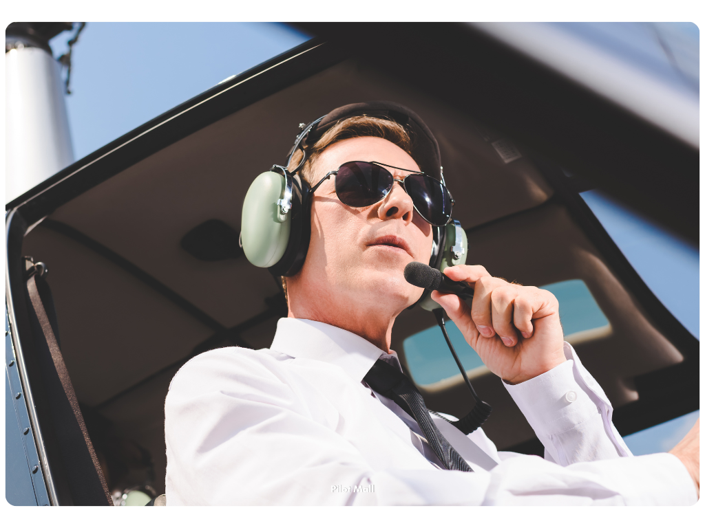 Pilot Wearing an ANR Headset