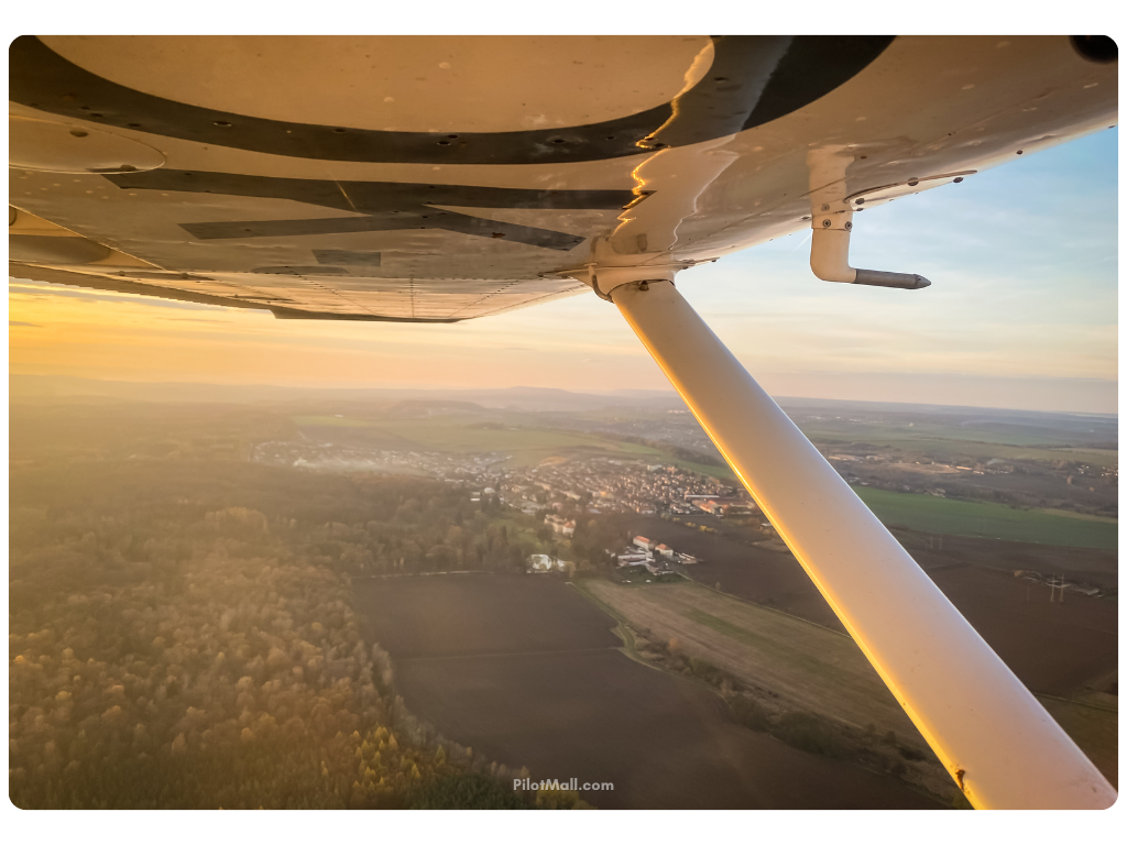 Vista aérea del lado derecho desde Cessna