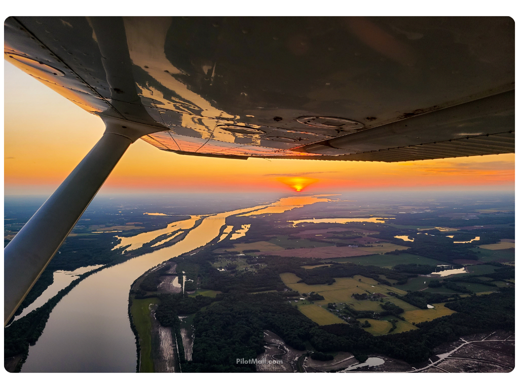 Vista do rio do Cessna
