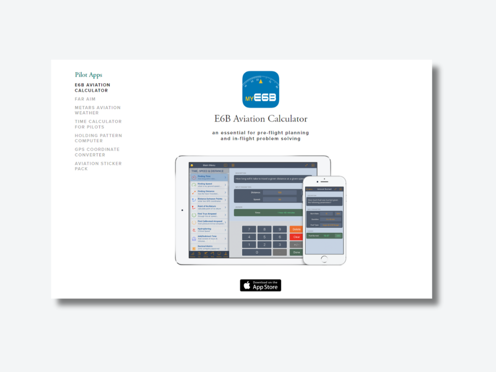 E6B Aviation Calculator App Screenshot
