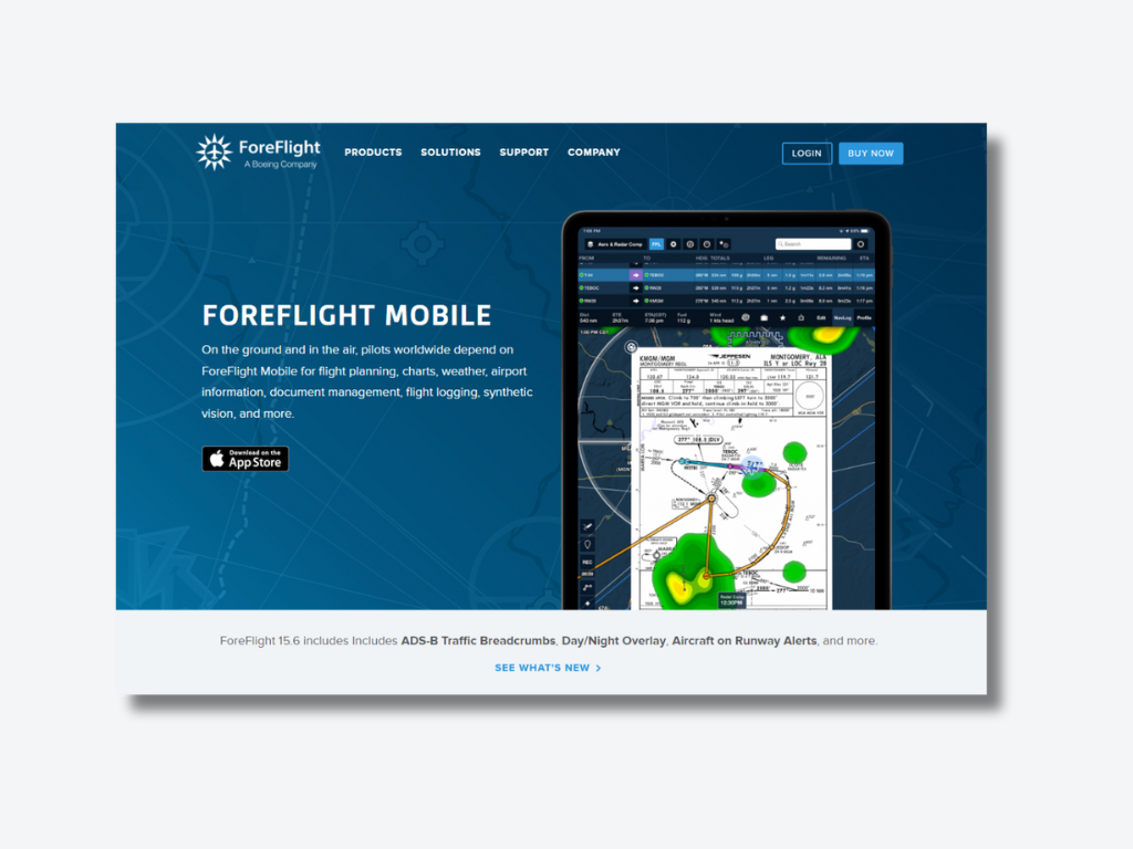 ForeFlight Mobile Site Screenshot