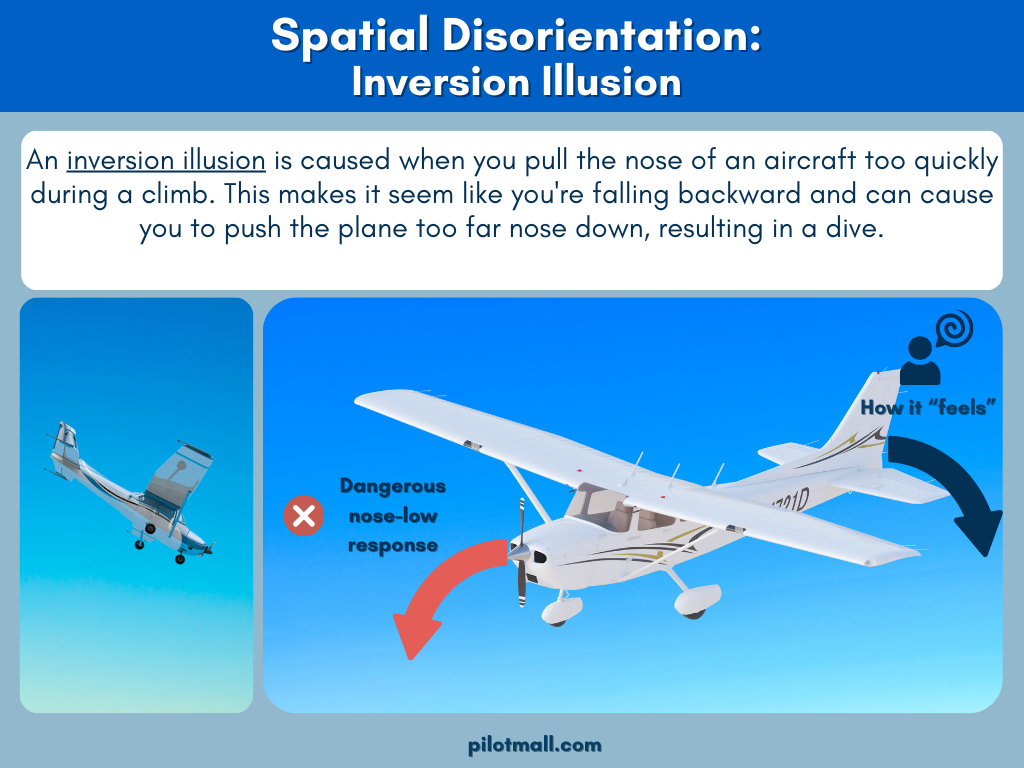 Desorientación espacial: se produce una ilusión de inversión cuando tiras del morro de un avión demasiado rápido durante un ascenso - Pilot Mall