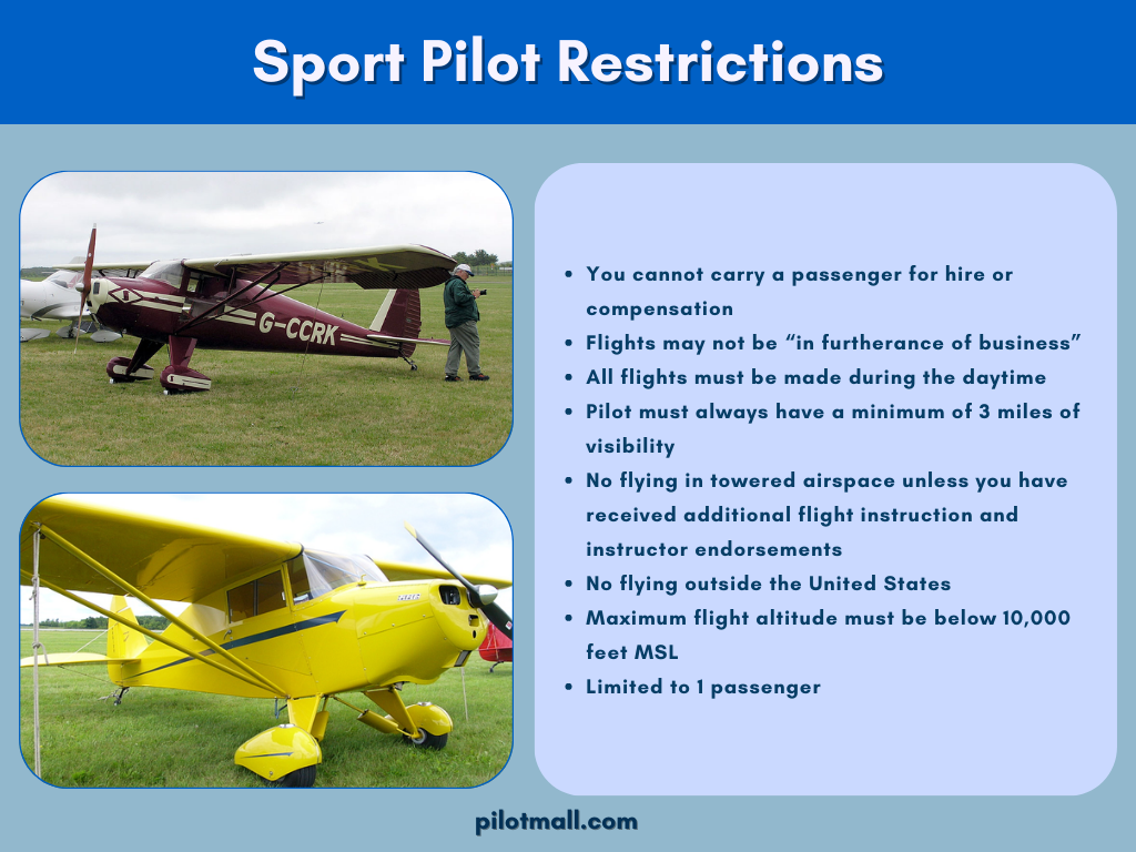Sport Pilot Restrictions Infographic - Pilot Mall