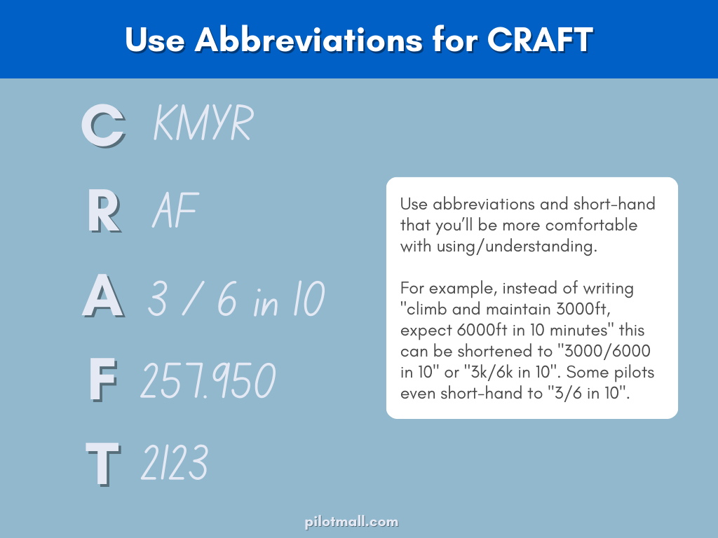 Using Abbreviations for CRAFT - Pilot Mall