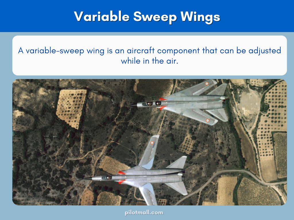 tipos de alas de avión - Alas de barrido variable