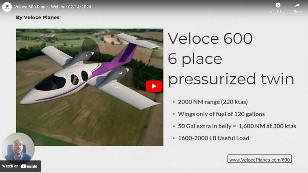 Veloce Planes 600 YouTube Video