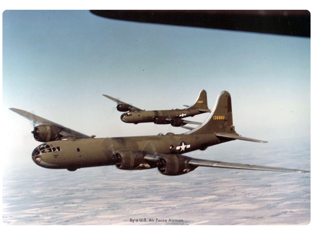 YB-29 Superfortress in flight