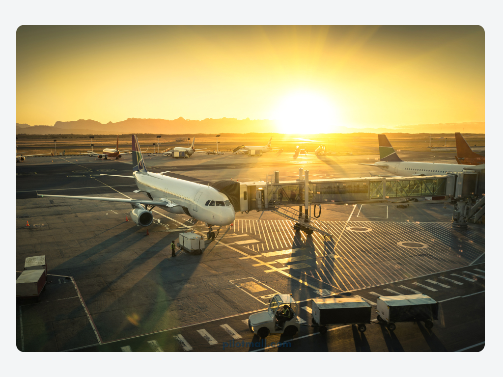 aircraft parked at the gate - Pilot Mall