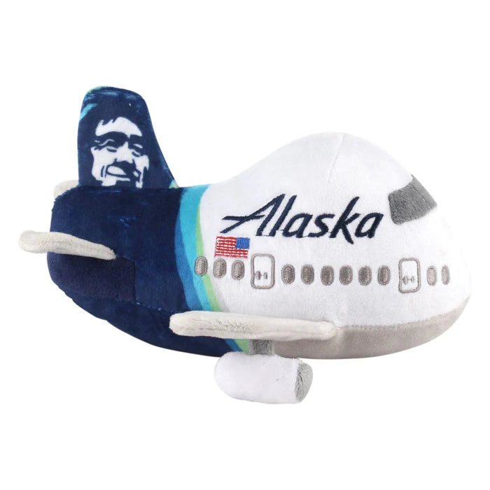 Brinquedo de avião de pelúcia da Alaska Airlines - Avião de pelúcia
