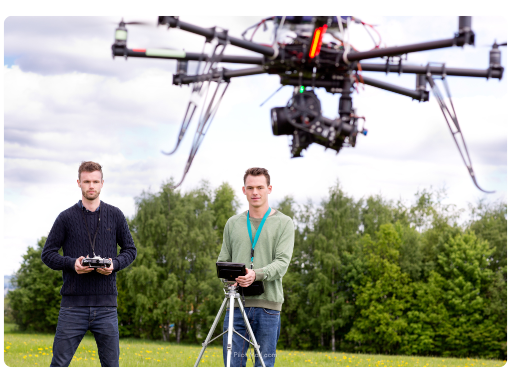 camera men outside using drones for recording a film - Pilot Mall