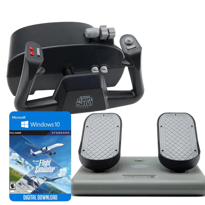 CH Products Simulador de vuelo básico con paquete de vuelo de Microsoft