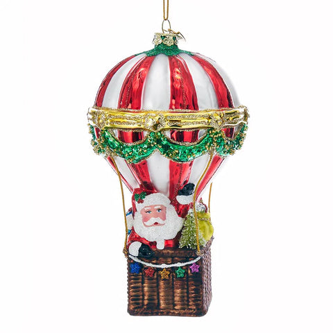 Santa in a Hot Air Balloon Ornament