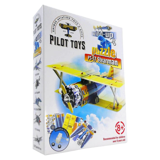 Pilot Toys PT-17 Stearman Rompecabezas 3D de cuerda