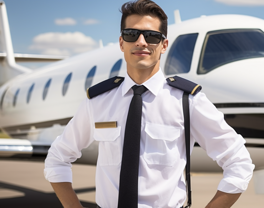 Charter Pilot Standing Beside Beside Plane
