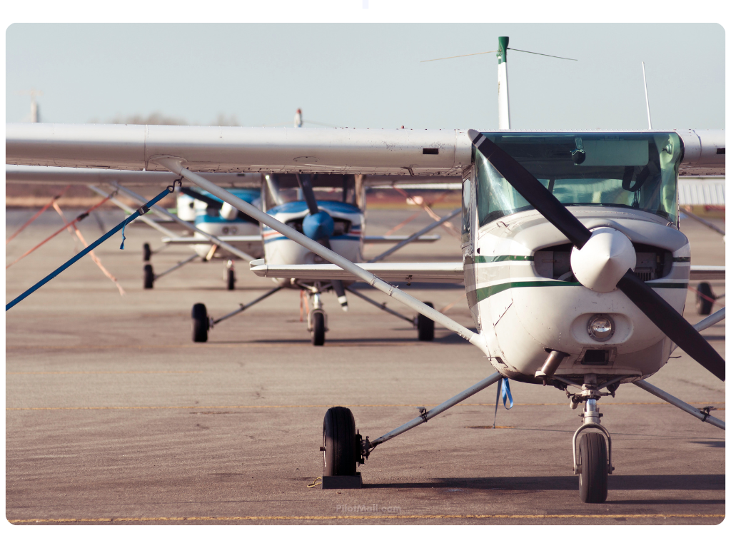 Row of Cessna's - High Wing Configuration