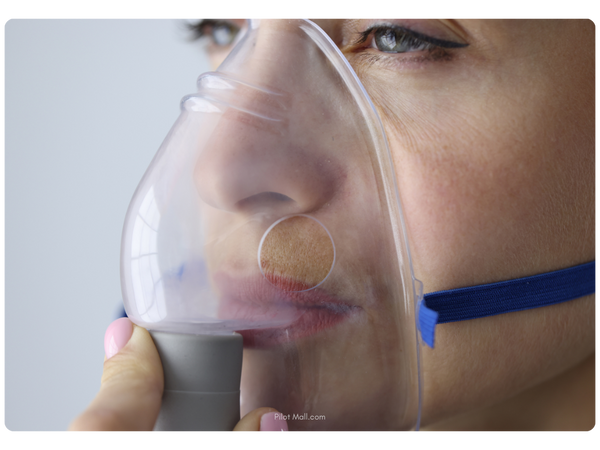 woman breathing oxygen