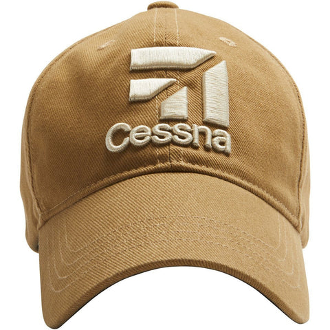 Red Canoe Cessna 3D Logo Ball Cap Tan