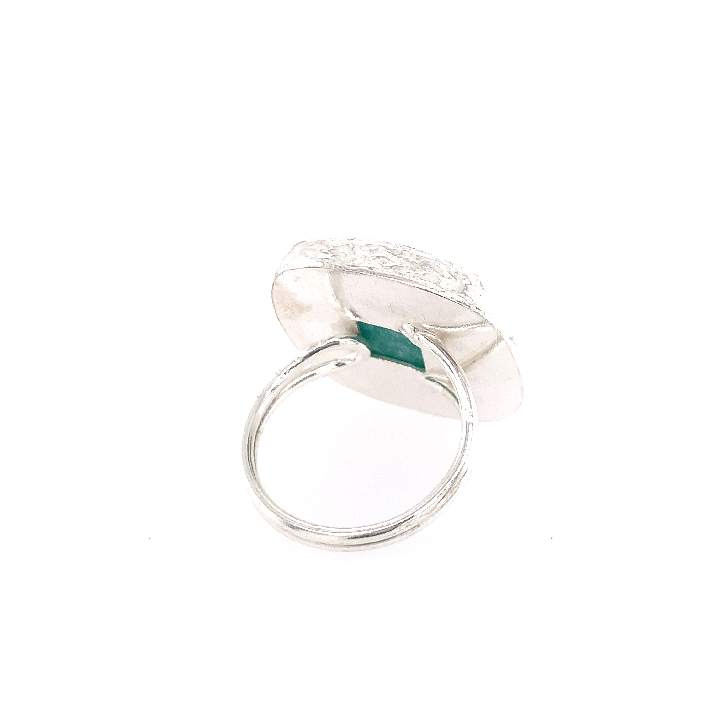 Amazonite Large Cushion Cut Ring