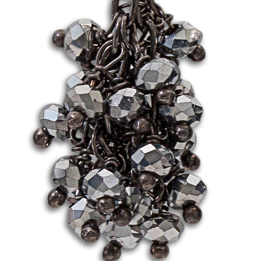 Semi Precious Stones & Black Swarovski Crystal Bracelet