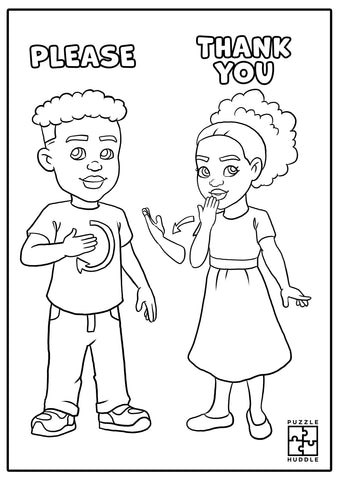 please and thank you coloring pages