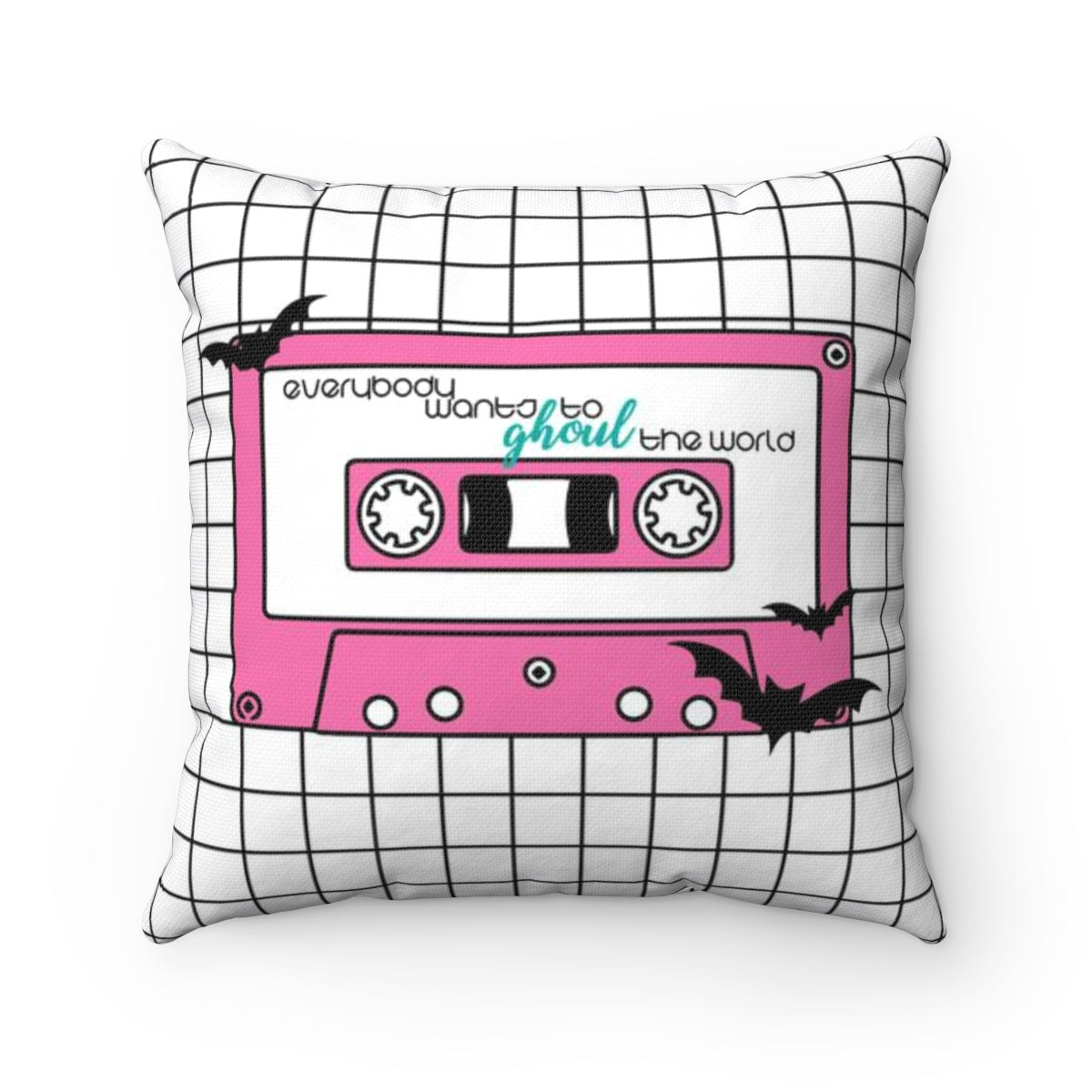 80's Inspired Cassette Tape Hallowen Throw Pillow