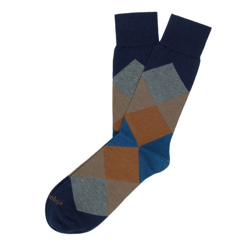 Harlequin Blue - Men's Luxury Socks | Etiquette Clothiers