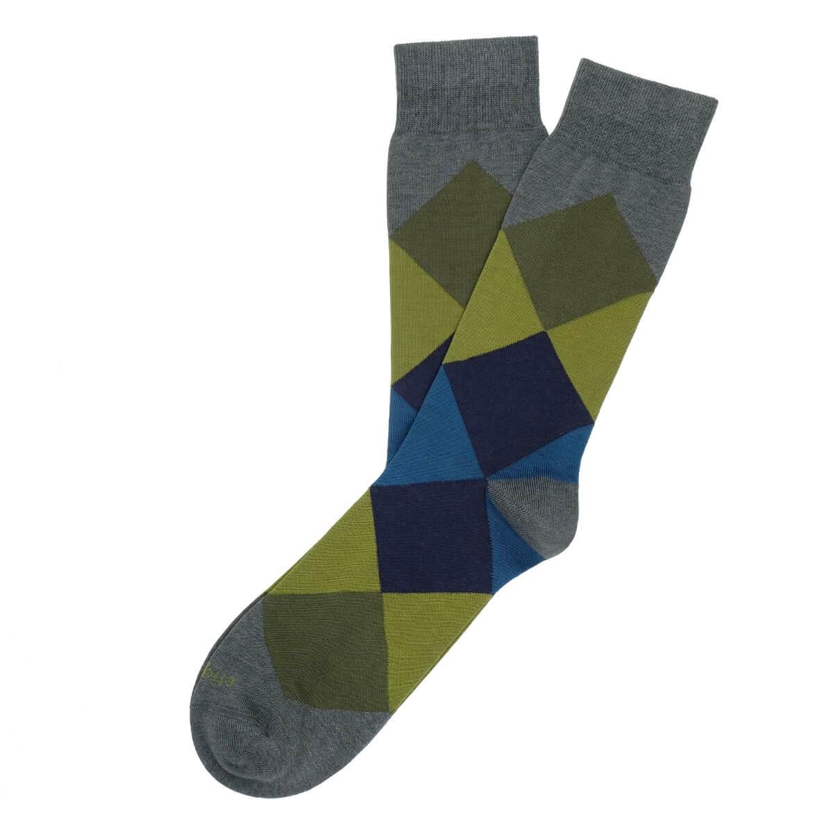 Harlequin Grey - Men's Luxury Socks | Etiquette Clothiers
