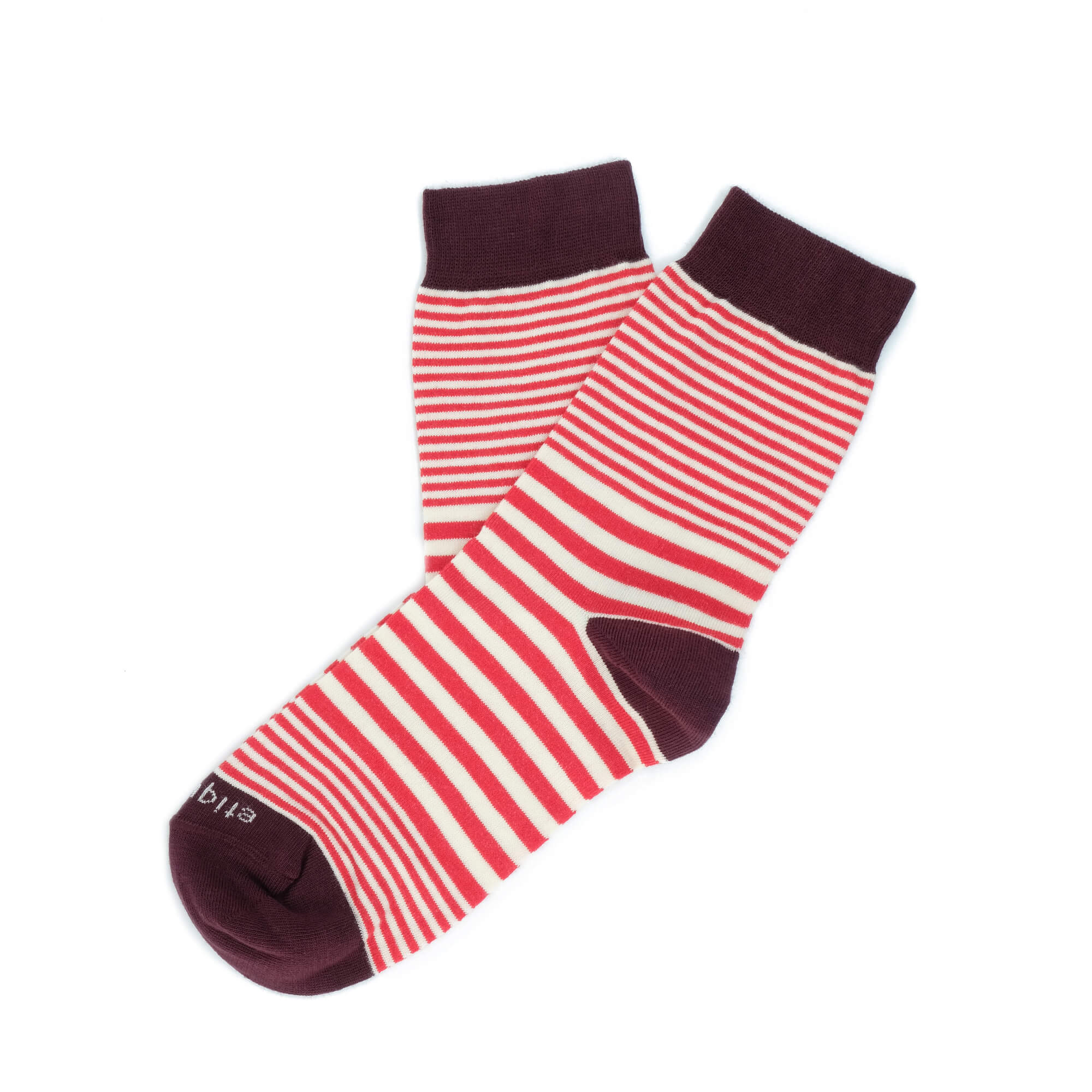 Women's Red & Blue Striped Athletic Socks