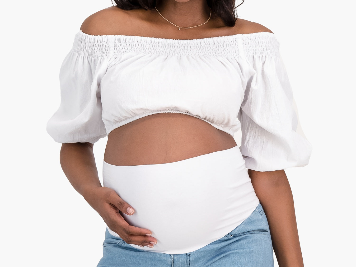 Maternity Peasant Crop Top