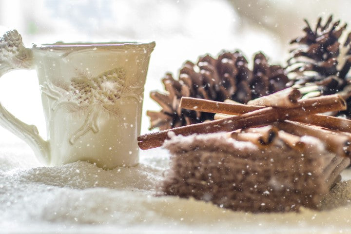 Chai Tea with Cinnamon in Snow