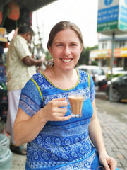 Elizabeth Taeed Drinking Kerala Chai - Matcha Alternatives