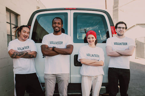 Picture of Four Volunteers - Stock Image