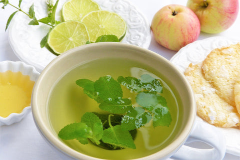 Herbal tea with mint and lemon