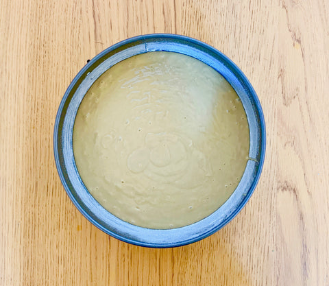 Vegan Lemon Yerba Mate Batter in Baking Pan