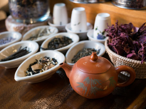 Selection of herbal teas Gong fu cha 