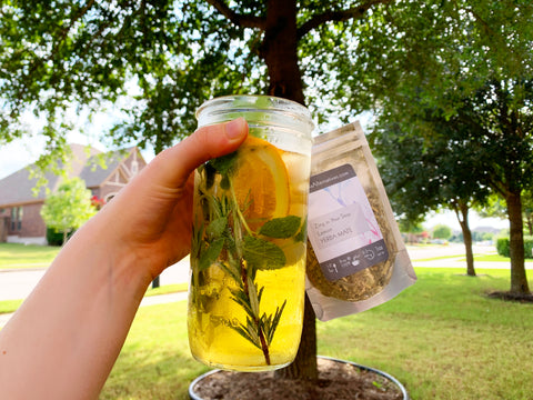 Lemon yerba mate loose leaf sun tea