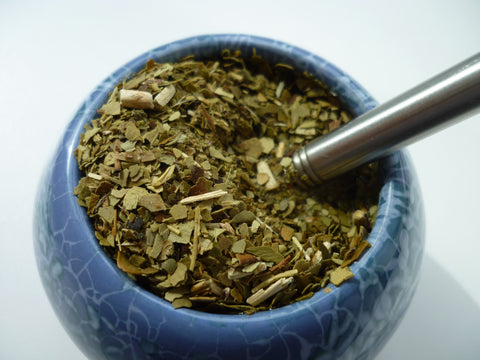 Yerba Mate drink with a bombilla straw